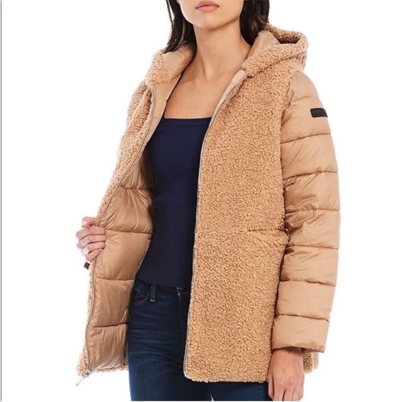 Sam Edelman Mix Media Faux Sherpa Reversible Jacket - Picture 1 of 6